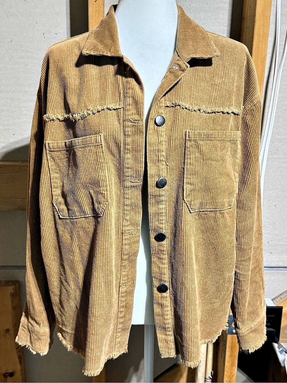 CATO Corduroy Utility Jacket in Brown Size Medium